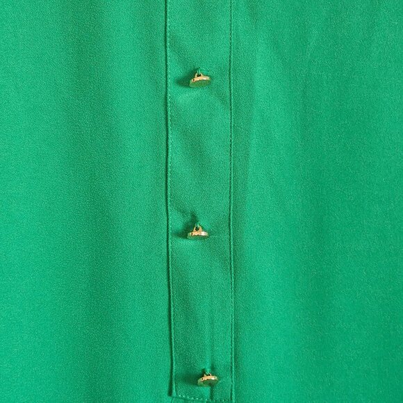 Green Shift Dress V-Neck Midi a new day Sz M Green Holiday Office - Picture 3 of 8